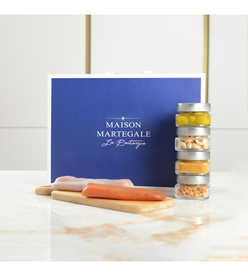 Coffret gourmand avec boutargues et ingrédients raffinés