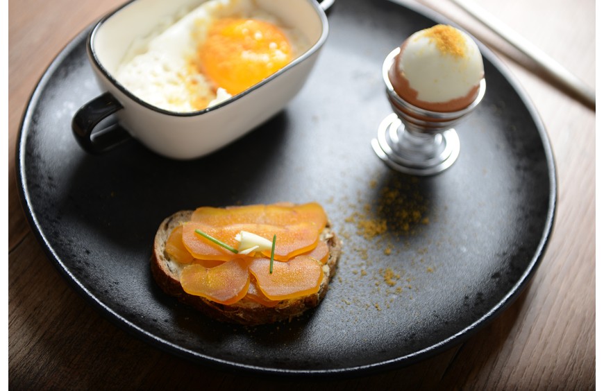 Oeuf gourmand à la boutargue