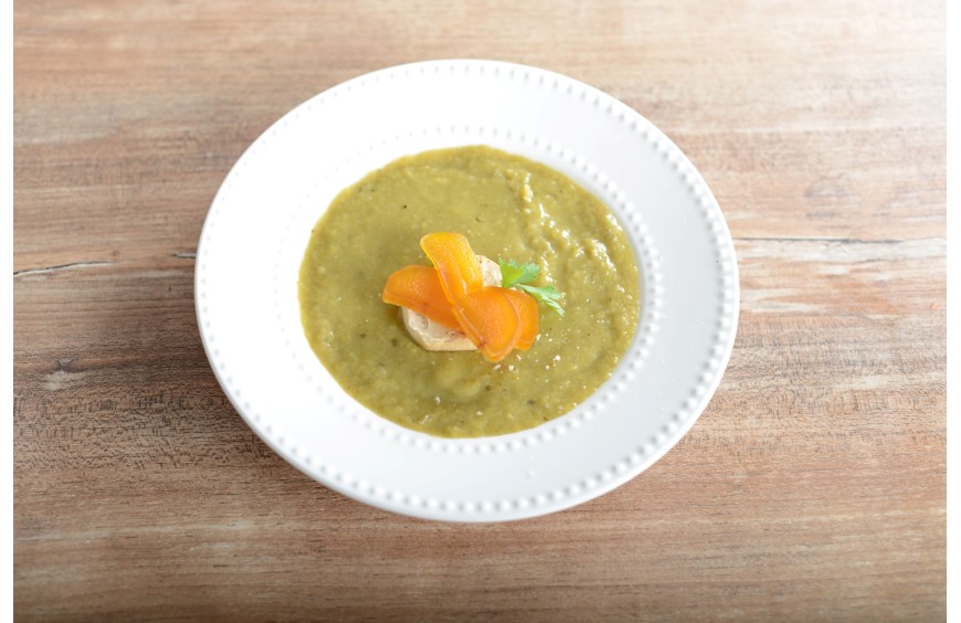 Velouté vert à la Poutargue 