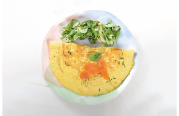 Omelette Gourmande à la Boutargue et Salade Verte