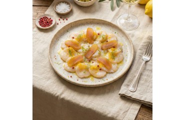 Carpaccio de Saint-Jacques à la Boutargue et Citron Vert